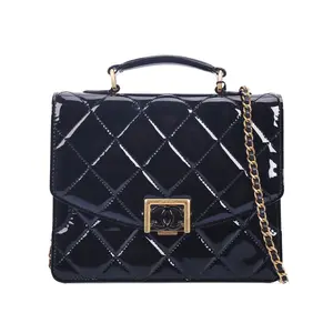 Pre-owned CHANEL Patent Leather Crossbody Bags Black 12433429