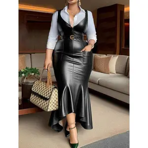 Women's Elegant Sleeveless Backless Dress, Includes Belt, Slim-Fit Woven Fabric, Plain Pattern, All Seasons Wear