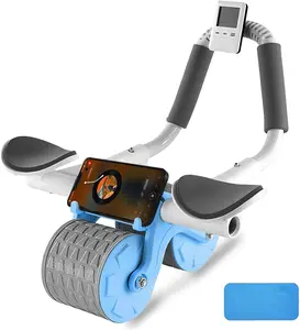 Ab Roller Wheel with Knee Mat & Timer, Core Workout Equipment with Elbow Support, Abdominal Exercise Roller for Home Gym (Men & Women)