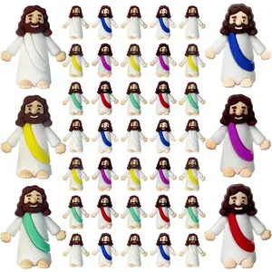30Pcs Little Jesus Figures,Mini Jesus Figurines in Bulk Tiny Jesus Figures to Hide and Seek Religious Gifts Easter Egg Stuffers Ornaments Multicolor