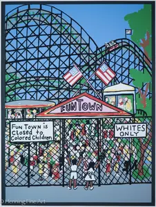Beautiful Faith Ringgold Serigraph For Whites Only, Limited Edition FINE