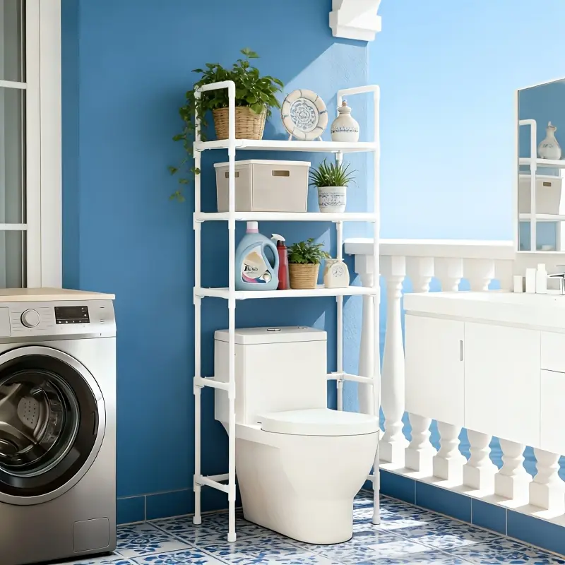 1 piece - space-saving toilet storage rack above the toilet, 3-layer ...