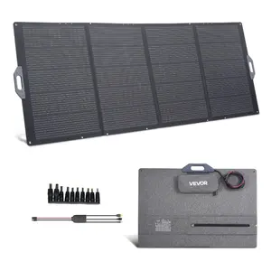 VEVOR 200W Foldable Solar Panel, 24 High-Efficiency Portable Monocrystalline Solar Panel Charger with MC4 Output, USB-A, Type-C DC Ports, IP67 Waterproof for Power Stations, Camping, Hiking Trips