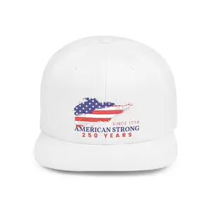 American Flag Brushstroke Flat Bill Snapback | American Strong 250 Years