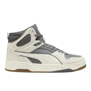 PUMA Mens Rebound Break Mid Lace Up Sneakers Shoes Casual - Grey