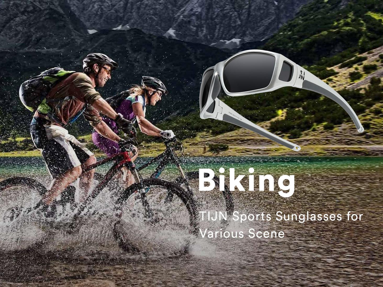 TIJN Polarized Wraparound Sunglasses for Men & Women-UV400 TR90 with Floating Strap for Skiing Snowboarding Winter Outdoors