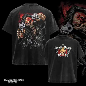 Vintage Five Finger Death Punch “Knucklehead” Classic T-Shirt 2 Sided, Five Finger Death Punch Shirt , Rock Band Shirt, Retro Music Tee, Rock Music Lover Shirt, Vintage Band Shirts Casual Comfort Cotton Fabric Fit Top , streetwear graphic tee