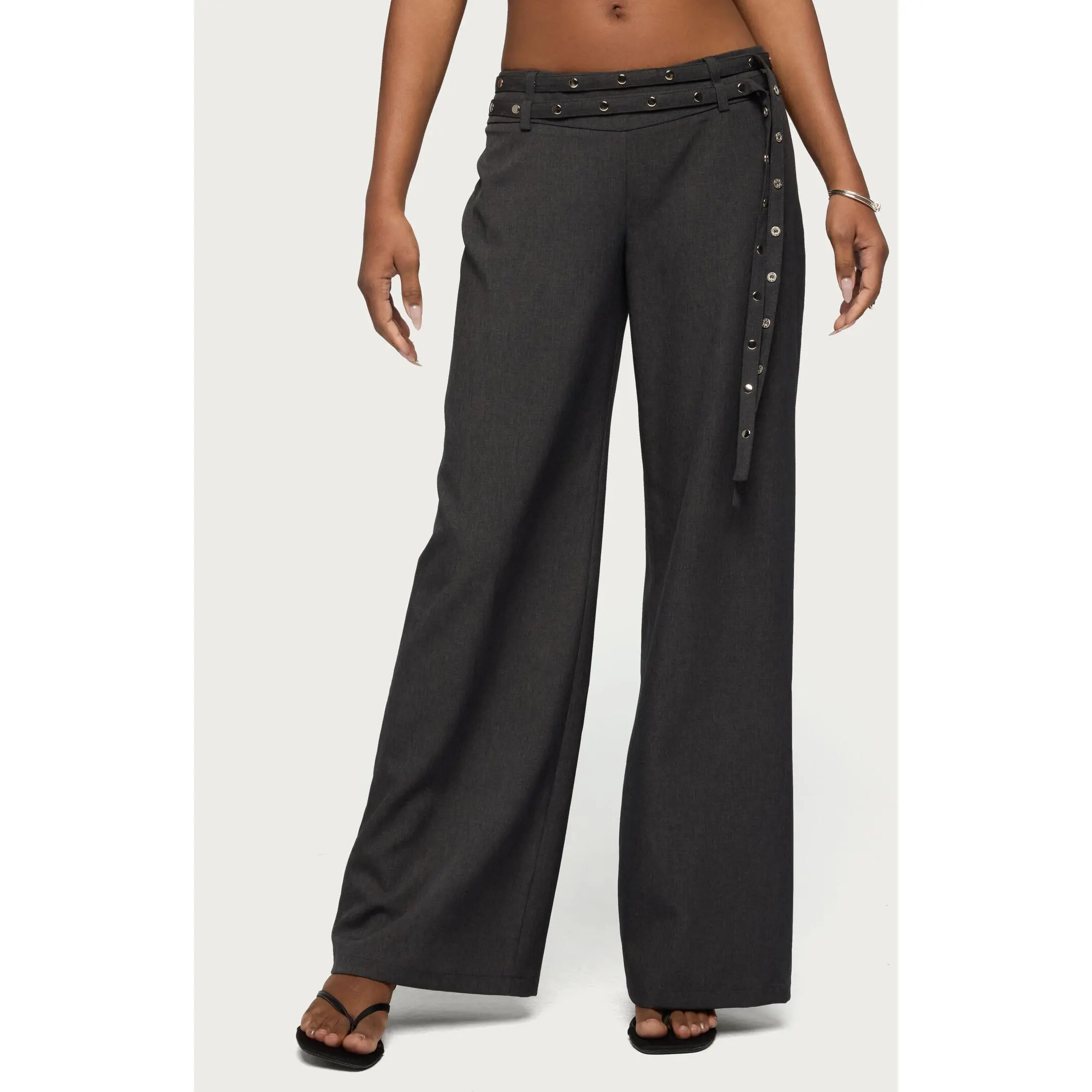 Edikted Women's Cruz Double Belt Baggy Tailored Pants