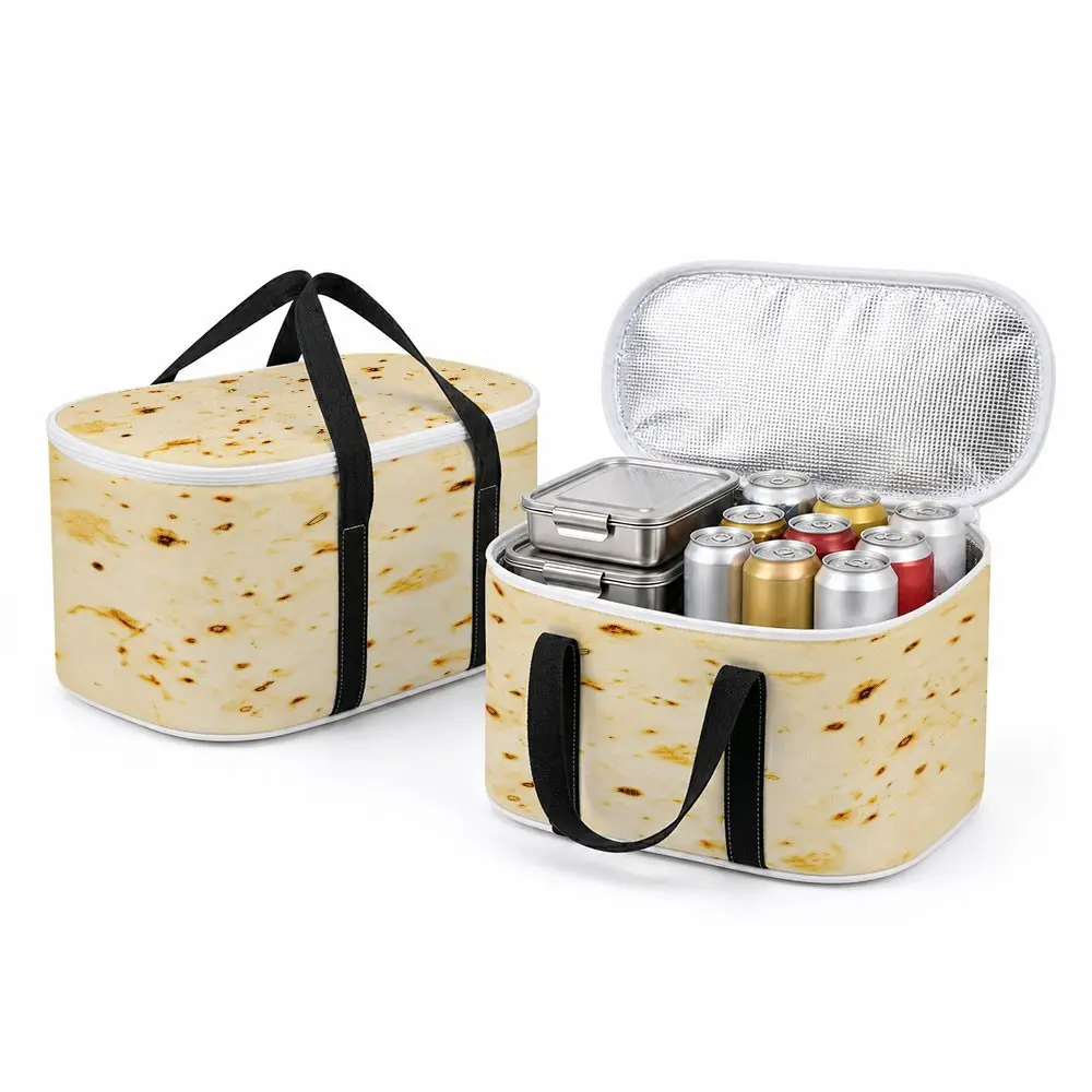 27L Capacity Shopping Bag, Portable Handle Zipper Insulated Cooler Pouch, Camping Picnic Grocery Delivery Bag, Washable Multi-Use Storage Bag