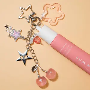 Lip Gloss Keychain Summer GlossFridays (0.5 Oz) - Secure Lip Gloss Cap with Hook & Loop Closure, 10 Color Options - Perfect Christmas Gift for Women Mini Magnetic Lip Gloss Holder