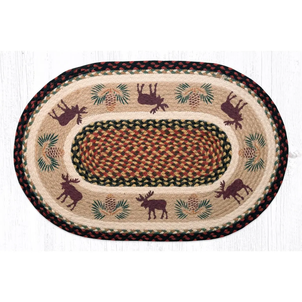 Capitol Importing  20 x 30 in. OP-19 Moose & Pinecone 2 Oval Patch