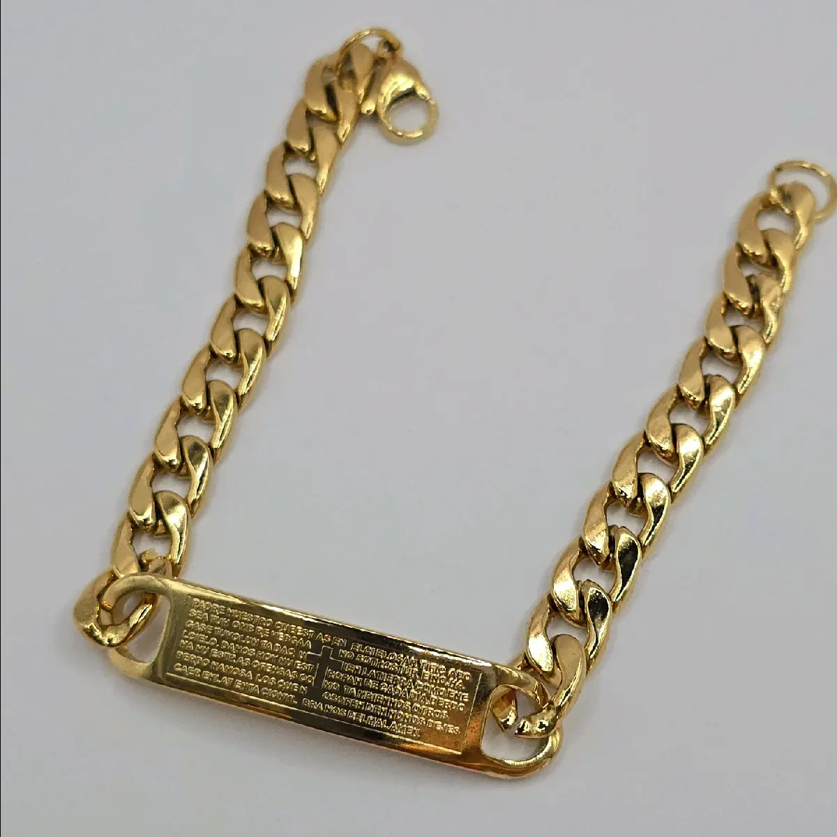 PADRE NUESTRO  oracion ID bracelete  fashion style stainless steel 8"inches our father prayer