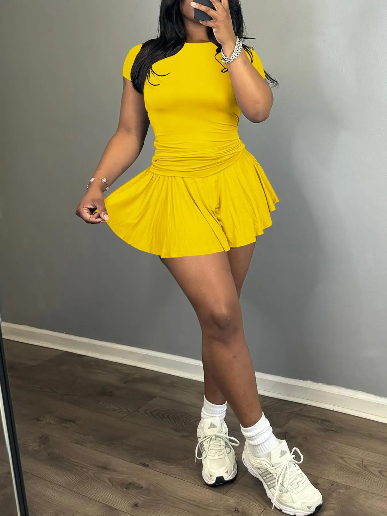 Women's Spring Summer Fashion Casual Sporty Sexy Plain Two-Piece Short Skirt Set, Activewear Clothing, Summer Athletic Wear, Summer Sports Clothes, Sportswear Clothing, Fitness Outfits, Fitted Style, Perfect for Daily Wear - TikTok Women's Spring Summer Fashion Casual Sporty Sexy Plain Two-Piece Short Skirt Set, Activewear Clothing, Summer Athletic Wear, Summer Sports Clothes, Sportswear Clothing, Fitness Outfits, Fitted Style, Perfect for Daily Wear - TikTok
