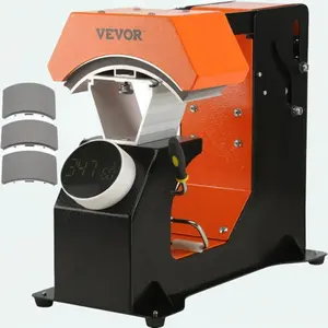【Summervibes】VEVOR 3-in-1 Auto Hat Heat Press with 3pcs Interchangeable Platens(6.6" x 2.7",  6.6" x 3.8", 6.1" x 3"), Automatic Release&Press Knob-Style Digital Control Panel, Heat Transfer Printing for Caps