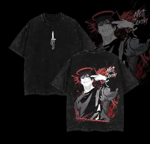 Toji Fushiguro Form T-Shirt – Washed Jujutsu Kaisen Anime Tee, Oversized Streetwear, Premium Graphic Print, Heavyweight Cotton, Unisex Casual Outfit for JJK Fans Menswear Top