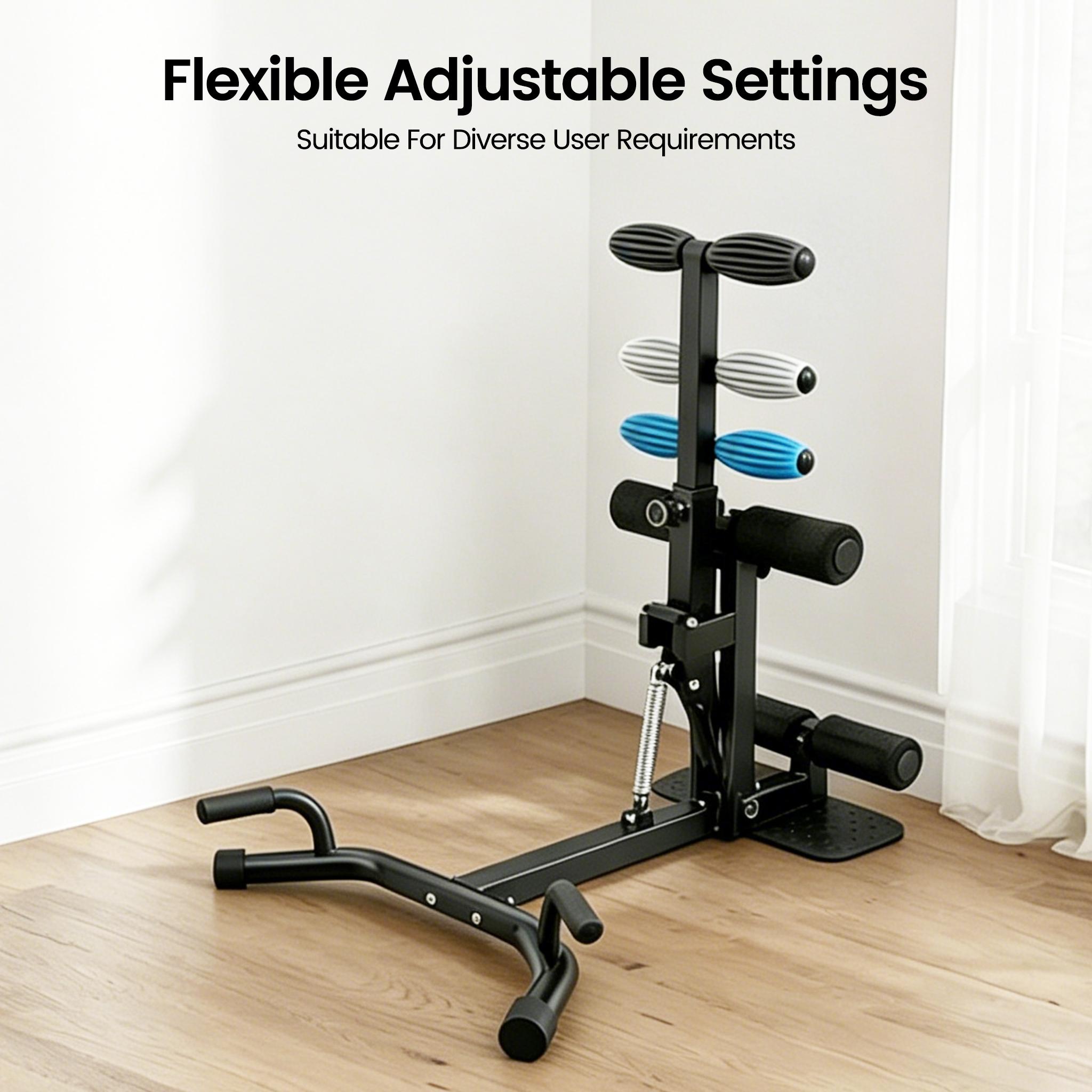 Ranbro Professional Squat Machine, Multi-Use Home Workout Station for Abdominal & Leg Training, Adjustable Core Strength Fitness Equipment with Resistance Bands, Full Body Exercise Machine for Stability & Power, Space-Saving Personal Home Gym