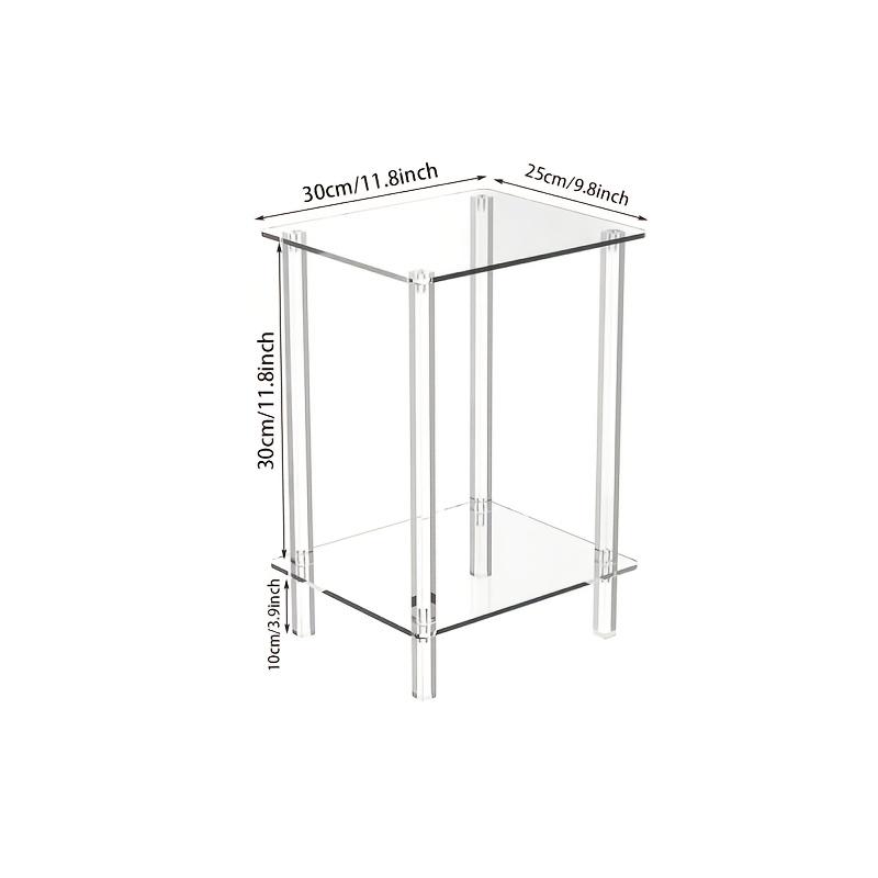 ADISEN transparent simplicity Nightstands Transparent  ,storage frame Acrylic Narrow Side Table for Small Spaces, Acrylic Drink Table for Small Spaces, 12.99"×10.63"×1.18 inch,for Living Room, Round, Clear Skinny Nigh