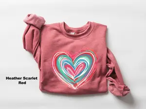 Valentines Day Sweatshirt, Womens Valentine Shirt, Love Sweatshirt, Cute Heart Shirt, Valentines Day Sweatshirt, Valentines Shirts For Women
