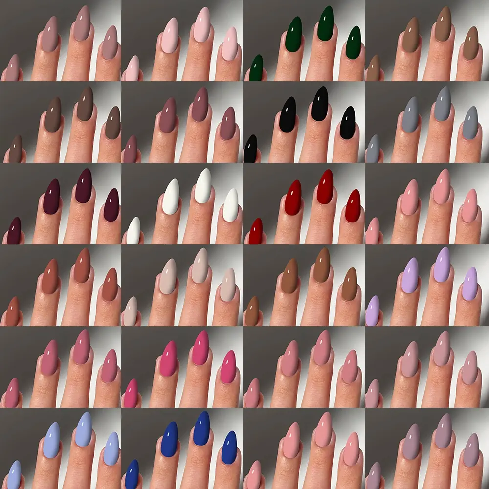 576pcs Almond Nail Art Set, Glossy Finish Press-On Nails, Perfect Fit Fake Nails, Easy Wear, Ideal for Parties, Dancing, Daily Use