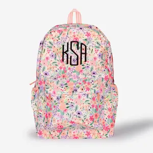 Functional Marleylilly Basic Backpack in Floral with Monogramming Option