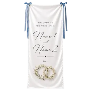 Personalized Welcome To Wedding Satin Fabric Welcome Banner - Elegant Reception Entrance Decor Sign