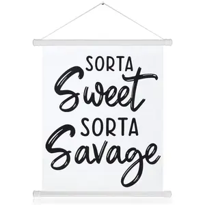 Spakon Teenager Girl Room Decor Sorta Sweet Sorta Savage Sign Aesthetic Hanging Wall Decor 11.81 x 13.8 inches Minimalist Design for Bedroom Porch Gift Plastic Ornaments Hangable