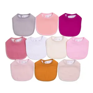 Boys' 10-Pack Cotton Muslin Drooling Bibs with Adjustable Snaps