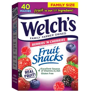 Candy Welch's Berries 'n Cherries Fruit Snacks, Gluten-Free, 40 Pack Bonbon