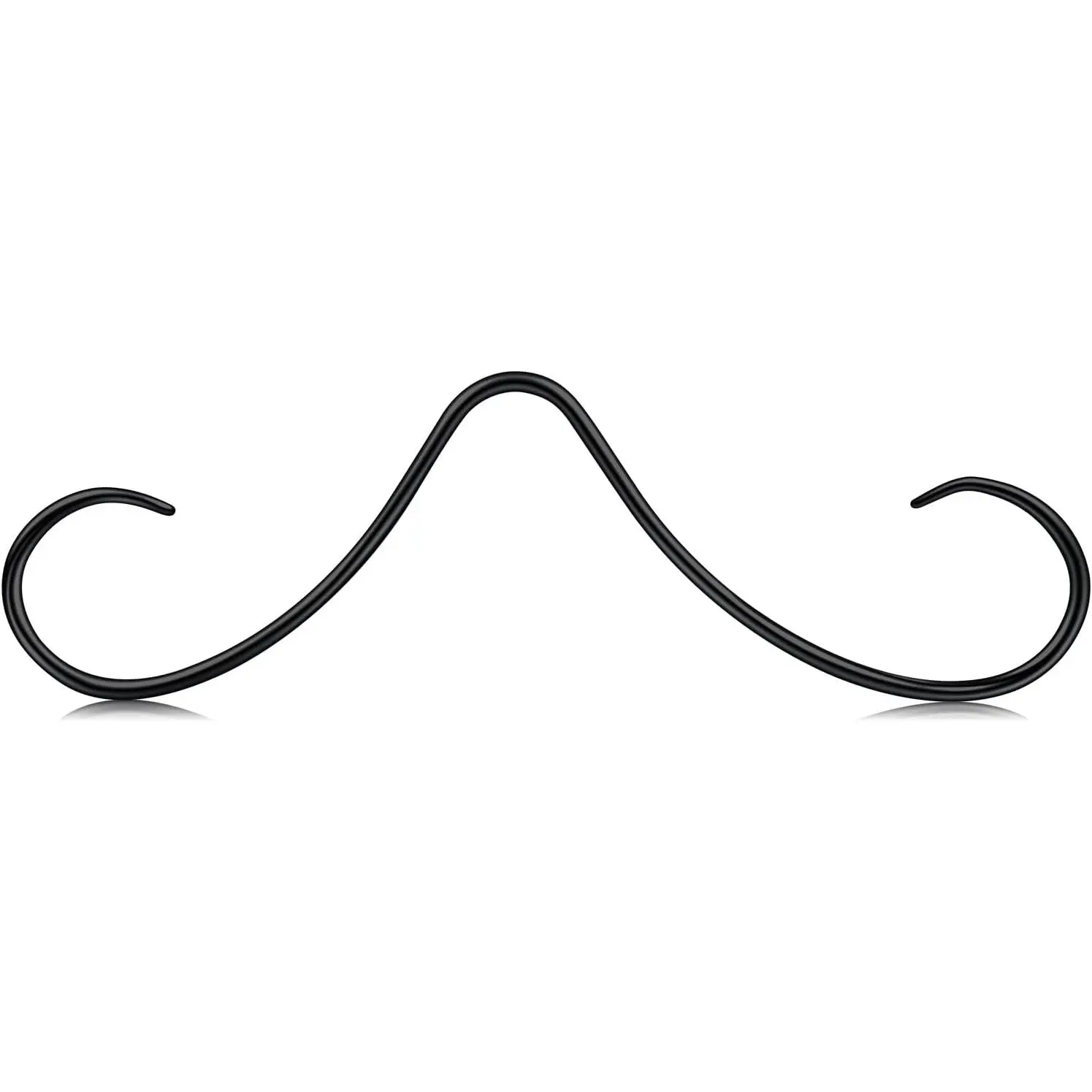 Mustache Septum Ring Septum Rings Septum  Septum Rings 16g Septum  Septum Pincher 16 Gauge Septum Nose Rings Mustache Nose Ring Septum   Black