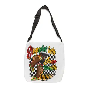 Steppin' into Juneteenth bag/Black Freedom Adjustable Tote Bag