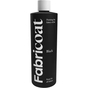 Fabricoat - Fabric Paint for Furniture - 8.5oz / 250ml Black- Restore or Change the Color of Couches, Chairs, Upholstery, Soft Furnishings, Car Interiors, Clothing, & Footwear