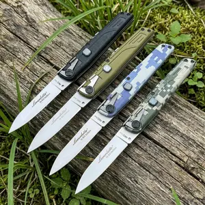 Outdoor Pocket Folding Knife 440C Steel Blade Non-Slip ABS Handle Versatile EDC Tool for Camping Fishing and Hiking Men's Gift