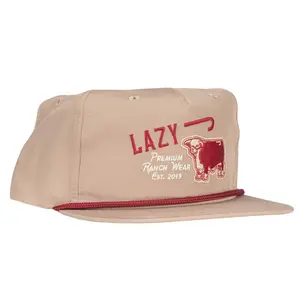 Lazy J Ranch Tan Red Premium Ranch Rope Trucker Hat