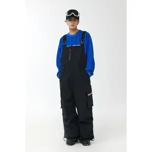CHILLWHITE Oversize Snow Bib Pants - Jet Black