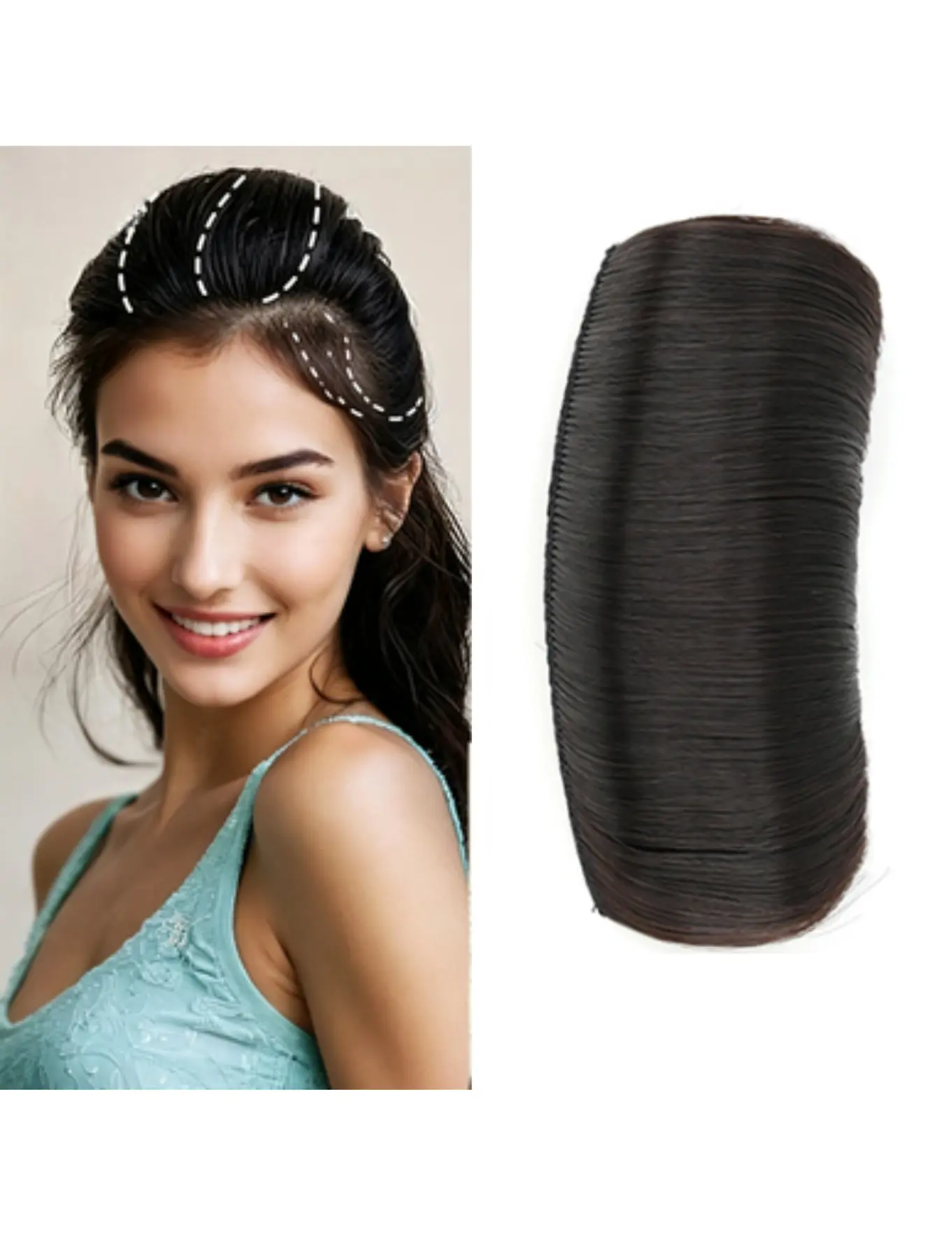 High Crown Hair Pad, Invisible Natural Look Hair Extension Comb, Seamless Integration, Lightweight Design, Easy Application