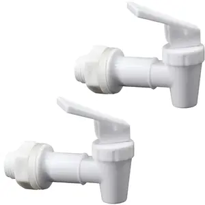Replacement Cooler Faucet Water Bottle Jug Water Dispenser Tap Set Plastic Spigot Spout Water Beverage Lever Pour Dispenser Valve Water Crock Tap (2 White)