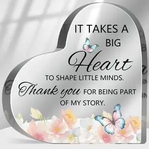 Thank You Presents for Women Men, Motivational Office Desk Decor, Coworkers Appreciation Gifts, Thank You for Being Part of My Story Sign Inspirational Acrylic Heart Plaque
