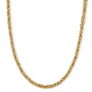 Shop LC Byzantine Chain Necklace in ION Plated Yellow Gold Stainless Steel 19-21 Inches