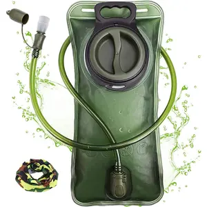 Hydration Bladder, 1.5L-2L-3L Water Bladder for Hiking Backpack Leak Proof Water Reservoir Storage Bag, BPA-Free Water Pouch Hydration Pack for Camping Cycling Running, Military Green 1.5-2-3 Liter Travel Accessories Outdoors
