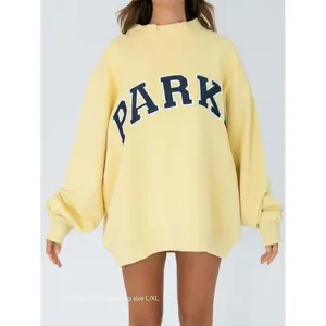 embroidered mock neck mid-length sweatshirt