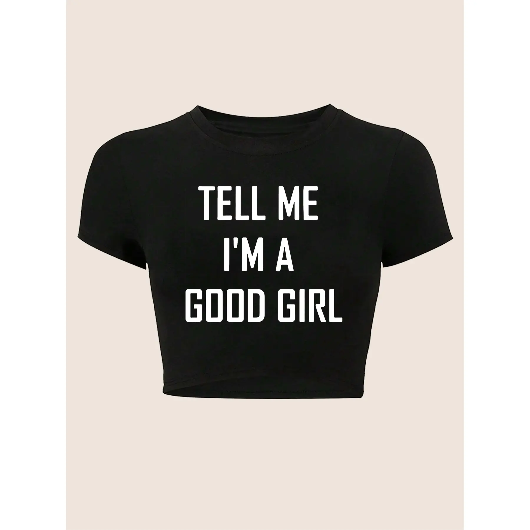 Classic Letter Print Women'S Sexy Casual Short T-Shirt Versatile Street Style Slim Fit Navel-Baring Yoga Hot Top