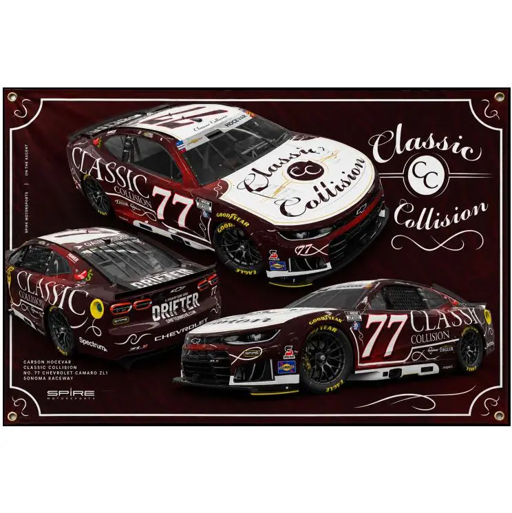 No. 77 Classic NASCAR Collision Flag 3x5FT Camaro Racing Banner Garage Wall Decor Man Cave Gift