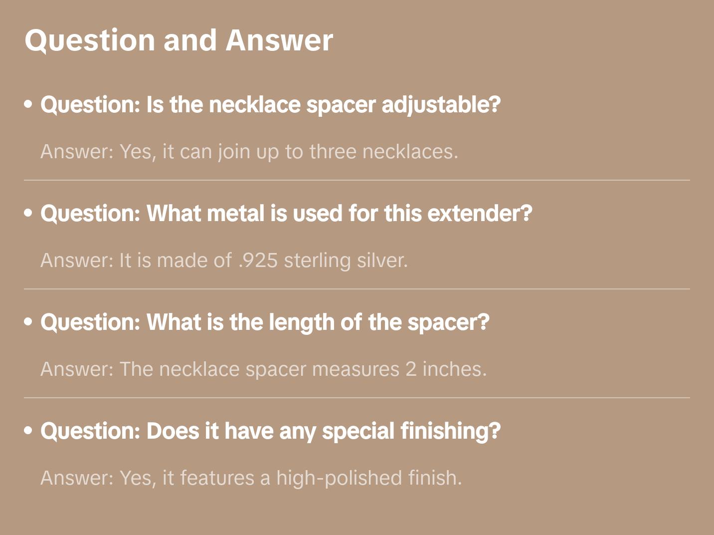 Layered Necklace Spacer/Extender