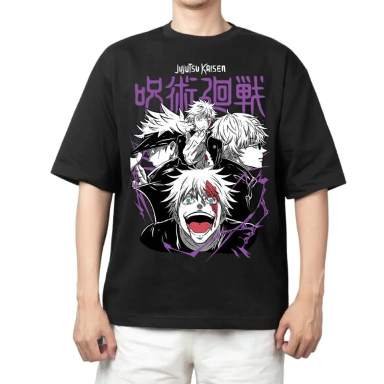 Limited Satoru Gojo Evolution Collage Graphic Merch Awakened Six Eyes Oversize T-shirt Unisex Jujutsu Kaisen Streetwear Top, Heavyweight Cotton Retro Anime Shirt, Gift for Anime Lover, Clothing for fans, Seamless Oversized.