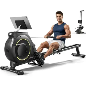 Rowing Machine for Home, 350 LB Capacity, 16-Level Silent Resistance, Magnetic Rowing Machines for Home Foldable, Full-Body Workout Compact Rowing Machine for Cardio & Strength with APP Support