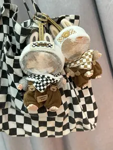 17cm Cool Doll Clothes - Overalls Combo with Plaid Scarf Set