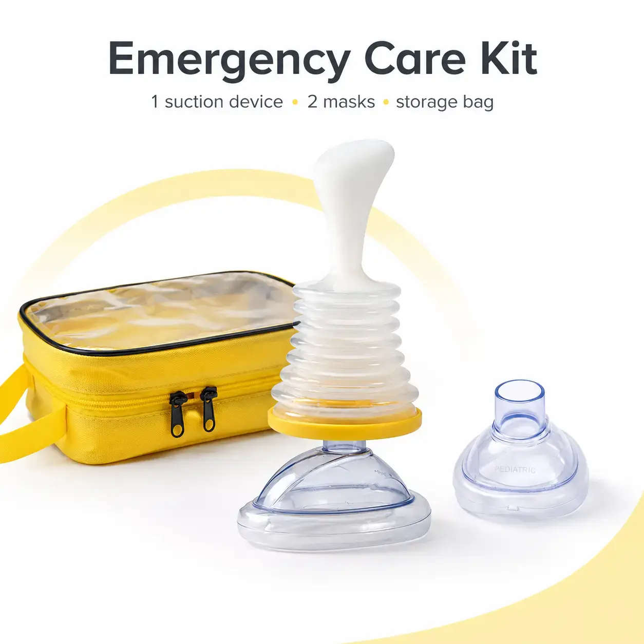 Small Portable Roadside Safety Emergency Kit - Travel Friendly Kit, Portable Emergency Equipment, Yellow Car Preparedness Bag with Shoulder Strap, Manual Tools, Mask Attachments for Family Safety, Adults Use, Roadside Emergencies