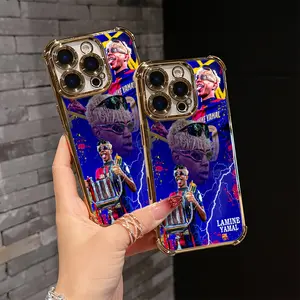 Lamine Yamal FC Phone Case Is Compatible with for iphone 17, 16E, 16, 15, 14, 13, 12, 11 Mini, Pro, Max, Air, X, XR, XSMAX, 8, 7 Plus, Featuring a Transparent Soft Back Cover for Drop Protection.