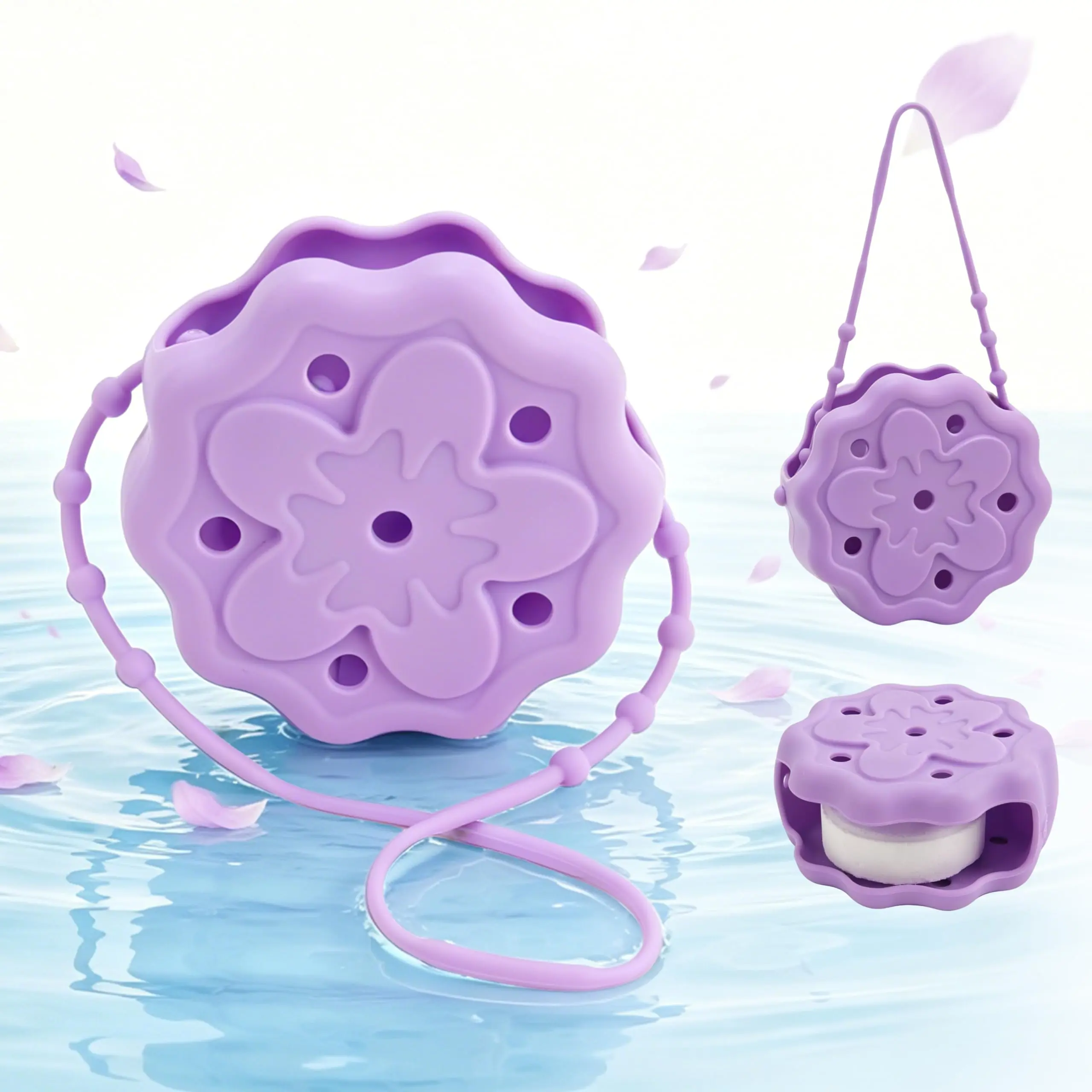 Purple Shower Steamer Holder, Hanging and Reusable Shower Steamer Tray, Bath Bombs Holder, Shower Accessory, Aromatherapy Diffuser Containers, Bathroom Decor, Gift for Girls Women