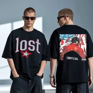 Machine gun Kelly Lost Americana Tour Shirt 2025 Shirt Vintage Streetwear Oversized Top Unisex Crew Neck Short Sleeves Airlume Combed Cotton Blend Black T-Shirt with Graphic Design